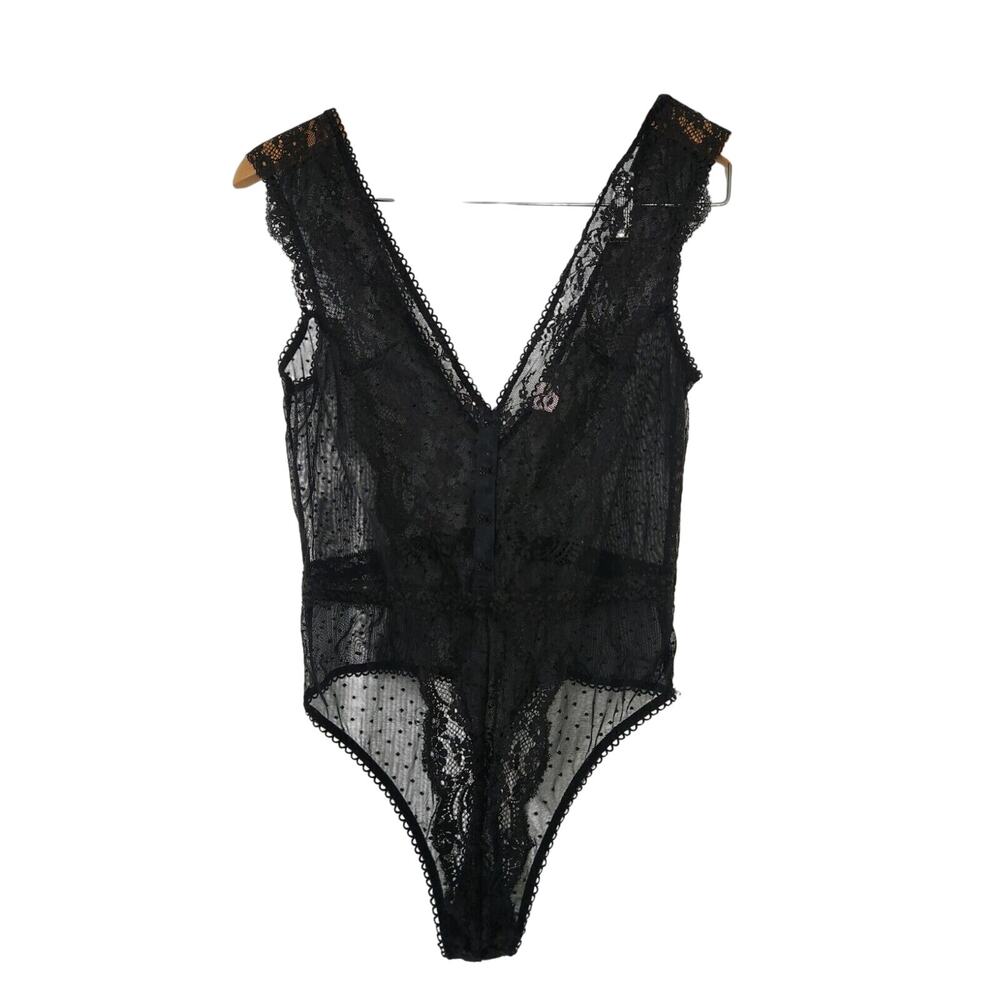 Victoria's Secret Teddy bodysuit Limited Edition Black sheer lace Size Medium